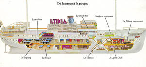 Schéma de l'intérieur du Lydia, dans sa période japonaise...