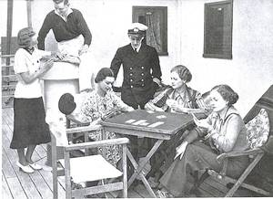 Photo de passagères australiennes à bord du Moonta